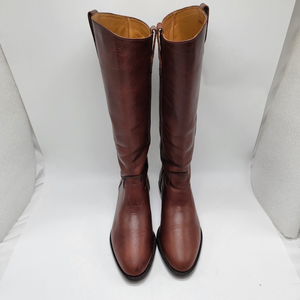 Vtg Cole Haan Leeds Riding Boots Women's Brown Leather Tall Pull-On Sz 6.5